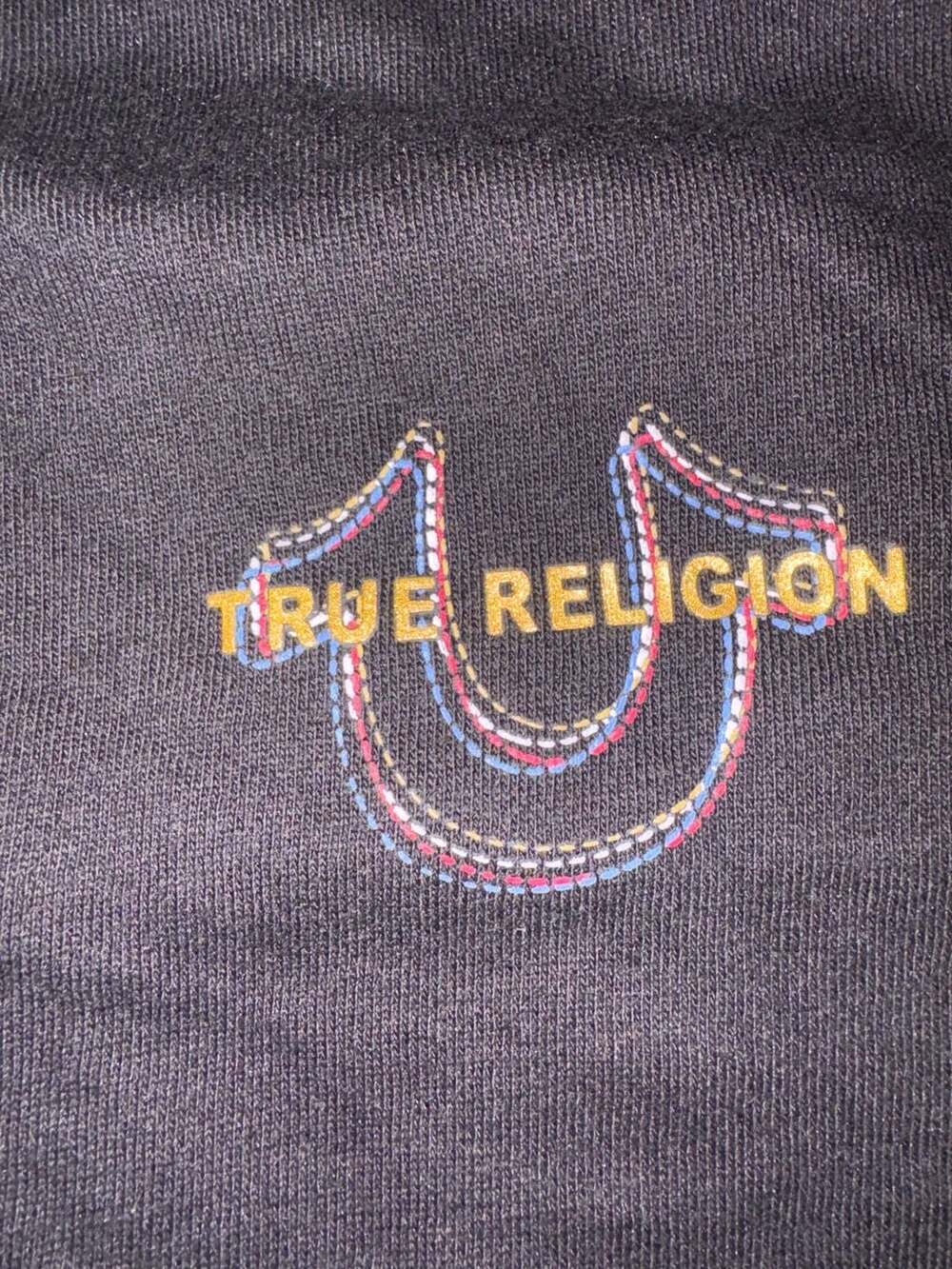 True Religion Multi HS Zip Hoodie Size L Jet Black